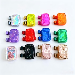 Holographic PU Thigh Bag Unisex Waterproof Zipper Closure Multi Color <b>Box</b> Shape Daily Use Phone Bag - Product Image 2