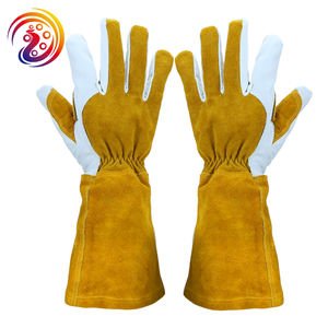 Guantes de Soldador de Alta Resistencia de Piel Vacuna Serraje con Puño Largo de 16 Pulgadas, Guantes Protectores de Mano Resistentes al Desgaste para Jardinería - Product Image 3