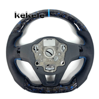 Volante de Fibra de Carbono Forjado Azul para Volkswagen MK7, Compatible con GTI MK5 MK6 MK8 Golf 2015 2016 2017 2018 2019, Personalizable