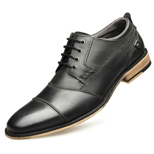 Chaussures habillées italiennes faites à la main pour hommes, élégantes, décontractées, à lacets, couleur unie, respirantes, à semelle épaisse - Product Image 2
