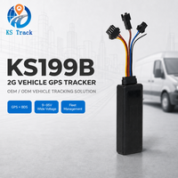 Perangkat Pelacak Kendaraan GPS 2G KS199B GPS BDS 9-95 VDC Penyimpanan Data Offline Solusi Pemantauan Armada