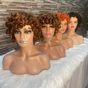 SDD Machine Made Full Density <span class=keywords><strong>Bob</strong></span> Perruque Cheveux Longs Brésiliens avec Bouncy Curl Body Wave Lace Front HD Perruque - Product Image 2