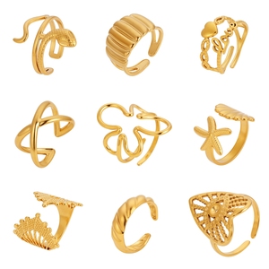 Tempusort Wholesale 18K Gold Plated Stainless Steel <strong>Statement</strong> <strong>Rings</strong> Hollow Design Fashion <strong>Ring</strong> - Product Image 4