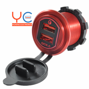 Carcasa de aluminio CC de 12-24V, cargador de coche QC3.0 con puerto USB Dual de 3A + 3A - Product Image 3