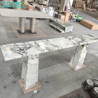 HZX Marbre blanc Arabescato personnalisé pour console, table console moderne, salon, table en marbre Bvlgari