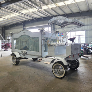 รถม้าศพไฟฟ้าสีขาวแบบมีหลังคาสำหรับขนส่งโลงศพ - Product Image 1