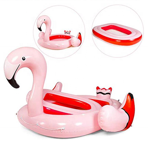 Flotador de flamenco grande, salón de balsa de piscina para adultos y niños, juguete inflable para juguetes de playa de verano para hasta 6 personas - Product Image 1