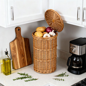 GL Home Decoration Wholesale Panier en osier naturel tissé Salle de bain Cuisine Panier de rangement pour la maison - Product Image 3