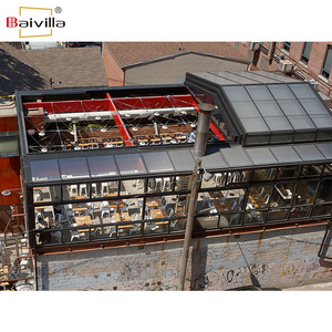<span class=keywords><strong>Solarium</strong></span> en verre rétractable électrique, véranda en aluminium à toit <span class=keywords><strong>mobile</strong></span> pour restaurant commercial en plein air - Product Image 2