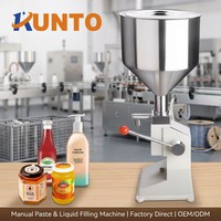Machine de remplissage de liquide de crème de pâte de yaourt de sauce de jus de fruit de beurre d'arachide de bouteille de parfum manuel d'acier inoxydable
