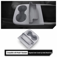 Porte-gobelet minimaliste standard pour Model Y 2025 avec console centrale et plateau de voiture en TPE