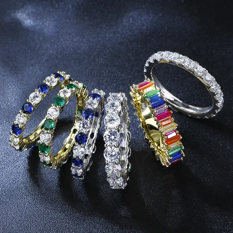 Anillos de compromiso de moda para mujer personalizados éxito de ventas al por mayor anillo de plata esterlina 925 de Zirconia cúbica fabricante de joyería