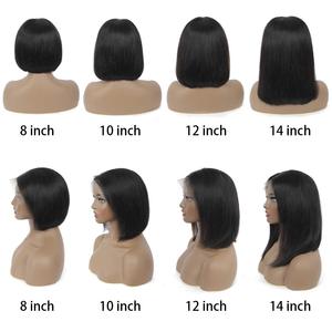 Peluca de cabello humano transparente de 8-16 pulgadas para mujeres negras, <span class=keywords><strong>pelo</strong></span> <span class=keywords><strong>corto</strong></span> Bob, cierre 4x4, barato - Product Image 5