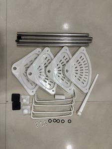 Moderno Portasciugamani Angolare a 4 Ripiani in <span class=keywords><strong>Acciaio</strong></span> Inox e Plastica PP, Pieghevole 2.6-3.6M, Organizzatore da Parete per Hotel e Bagni - Product Image 4