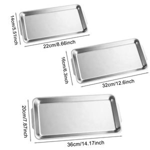 Plateaux de service modernes en acier inoxydable, plateaux rectangulaires dorés pour barbecue, sushi, restaurant, cuisine, service de nourriture - Product Image 2