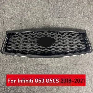 Pour Q50 Q50S 2014-2017 Q50 Q50S 2018-2021 : Grille avant de remplacement en nid d'abeille, grille supérieure de capot de style racing, kit carrosserie - Product Image 6