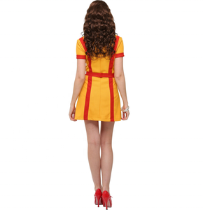 Uniformi <span class=keywords><strong>da</strong></span> <span class=keywords><strong>Lavoro</strong></span> per Cameriere di Hotel e Ristoranti, <span class=keywords><strong>Abiti</strong></span> Corti Personalizzati in Rosso e Giallo - Product Image 2