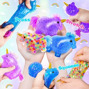 Unicorn Squishy Toy Rainbow <b>Bead</b> Stress Relief Sensory Fidget for Girls Boys Ages 14+ Office Desk - Product Image 2