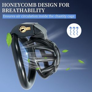 <span class=keywords><strong>Mini</strong></span> serrure de chasteté mâle avec 4 tailles anneaux et clés dispositif de chasteté en résine légère adulte Sissy Sex Toy accessoires pour hommes - Product Image 3