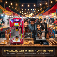 Nueva Impresora Automática 3D de Chocolate y Arte en Azúcar, Máquina Dual para Puestos de Comida Callejera y Mercados Nocturnos, Certificación CE y FDA, Acero Inoxidable 304