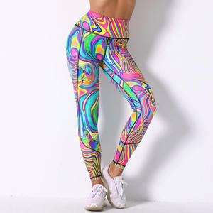 <span class=keywords><strong>Ropa</strong></span> de entrenamiento ajustada de cintura alta con estampado Multicolor de logotipo personalizado 2021, conjunto de Yoga para mujer, <span class=keywords><strong>ropa</strong></span> deportiva de alta calidad - Product Image 6