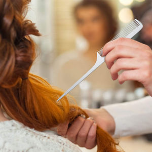 Pettine in alluminio per capelli da barbiere in metallo pettine per denti fini e larghi - Product Image 3