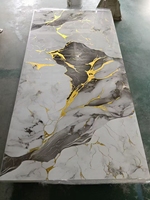 Vente en gros d'usine, plaque de marbre PVC UV 1220*2440mm, haute brillance, imperméable, ignifuge, panneau mural en marbre artificiel PVC