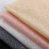 Tissu Jacquard extensible croisé respirant en maille douce brodé de paillettes et de dentelle ondulée, pour textile de maison et vêtements, technique de trame