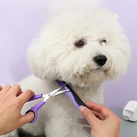 Ensemble complet de toilettage pour animaux de compagnie en plastique anti-peluches 9 pièces Ensemble de toilettage pour chiens de qualité professionnelle en PP de haute qualité et ensemble de ciseaux