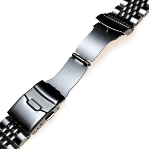 <span class=keywords><strong>Bracelet</strong></span> de <span class=keywords><strong>montre</strong></span> en acier inoxydable massif avec fermoir déployant, extrémité incurvée réglable, vis brossée, 20 mm 22 mm - Product Image 6