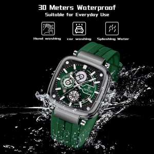 Top Brand REWARD RD831509M New Square Dial Men's Quartz Watch Silicone Strap Fashion Male Sporty Waterproof Wristwatch 2026 - Product Image 6