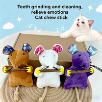 Nouveautés : Jouets pour chat en peluche 3 couleurs avec bâton de Silvervine naturel – Jouets interactifs à mâcher pour chat