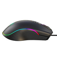 HXSJ A867 USB Plug and Play Mouse Komputer Ergonomis Berkabel 7 Tombol 6400 DPI Mouse Gaming Dengan Lampu Latar 7-RGB Pabrik