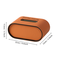 Boîte à mouchoirs ovale personnalisée de luxe en cuir PU porte-boîte à mouchoirs pour hôtel bureau décor à la maison fournisseur de boîtes à mouchoirs