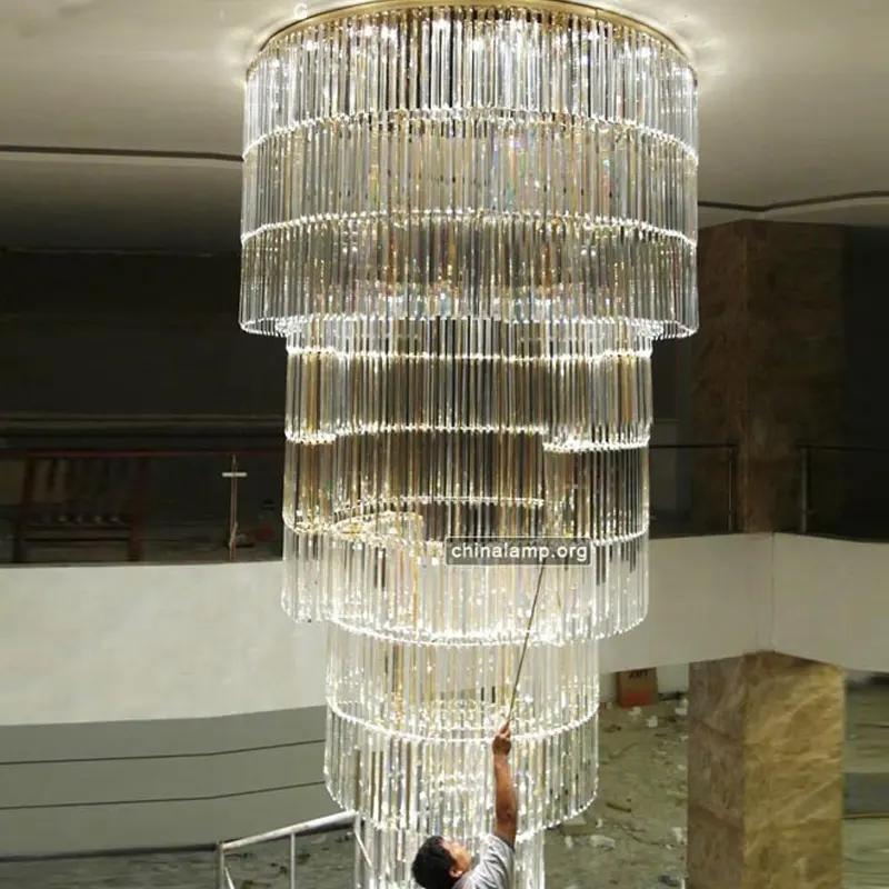 Zhongshan top lighting manufacturer luxury design gold circular led crystal chandelier