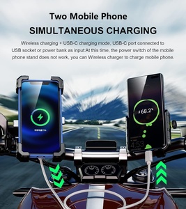 Support de téléphone pour moto Kewig, charge rapide sans fil Qi15W+PD20W, verrouillage à un clic, étanche IP66, rotation à 360° pour la conduite - Product Image 5
