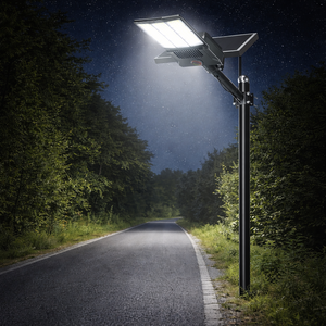 Duurzame, hoge lichtopbrengst, IP65 aluminium behuizing, zonne-energie LED straatlamp met <span class=keywords><strong>radar</strong></span> bewegingsmelder, geschikt voor commerciële parkeerplaatsverlichting - Product Image 1