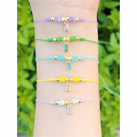 Bracelet à breloques pour filles tendance CH-CKT0778, bracelet pendentif enfant fille couleur CZ en gros, bracelet en corde réglable, bijoux