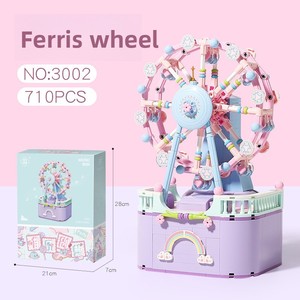 Set de Construcción de Bloques de Rueda de la Fortuna de Dibujos Animados, Juguete de Construcción de Ladrillos de Carrusel, Modelo de Rueda Panorámica para Armar, Regalo para Niñas, Adorno - Product Image 3