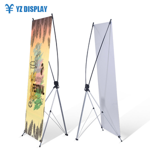 T-SIGN Reinforced Block Adjustable Tripod X Banner Stand, 23 X 63 To 32 X 78 Inch, Portable Travel Bag, Bigger, More Adaptable, Trade Show Exhibition - Silver (Pack Of 1) In Kenya | Store Sign Holders