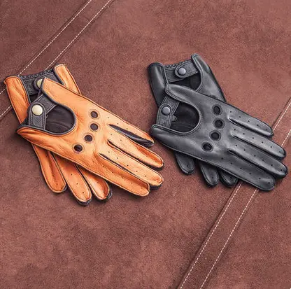 Fabricant de gants de conduite en cuir de style occidental avec logo personnalisé pour l'hiver au quotidien Gants de conduite à la main de luxe en peau de daim