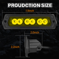 Barre lumineuse de conduite à faisceau hyper spot lumineux de 8 pouces pour SUV, camion, remorque, pare-chocs, montage encastré, couleur jaune ambre