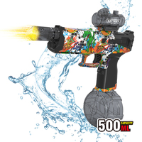 Pistol air elektronik Graffiti baru pistol semprotan 500ML kapasitas tinggi otomatis kuat untuk anak-anak & dewasa dengan moncong api kilat