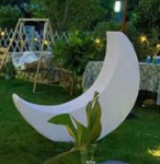 Lampes décoratives LED étanches IP65 en résine transparente et composite de fibre de verre, motif lune, pour Noël et aménagement paysager - Product Image 1