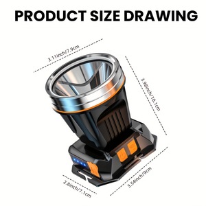 Linterna Frontal BaiFeng Recargable de 2000mAh, LED de Alta Luminosidad, Ajustable, Portátil, Impermeable, para Pesca y Caza al Aire Libre - Product Image 2
