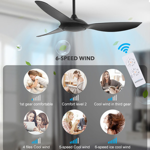 Ventilateur de plafond moderne à LED de haute qualité, 52 pouces, décoratif pour l'intérieur, avec télécommande, 3 pales en ABS - Product Image 3