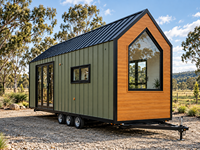 Maisonnette préfabriquée de luxe sur roues pour projets australiens, maison mobile avec cuisine, salle de bain, chambre, intérieur personnalisé, fabrication en usine