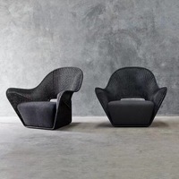Chaise de jardin en rotin d'extérieur - Design moderne et simple, durable et imperméable pour cour, balcon, terrasse et salon