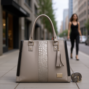 Bolso de mano para mujer Fana Aisha M3700, color antimonio, moderno, con borla y correa extraíble, para uso diario - Product Image 2