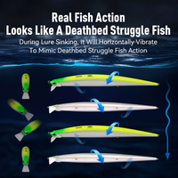 Leurre de pêche Kingdom, nouveau design, action rapide, minnow, 175 mm/28,5 g, plastique dur, eau salée, pour la pêche au black bass